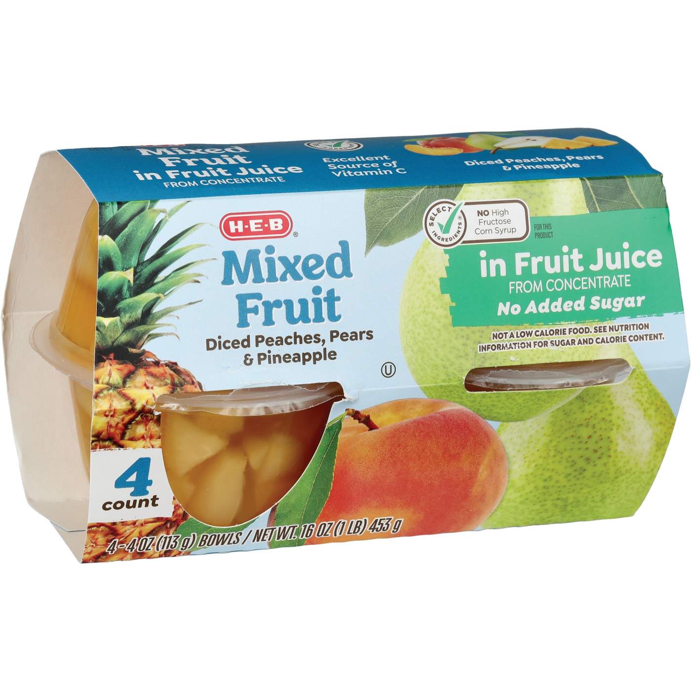 H-E-B Mixed Fruit in Fruit Juice Snack Bowls; image 3 of 3