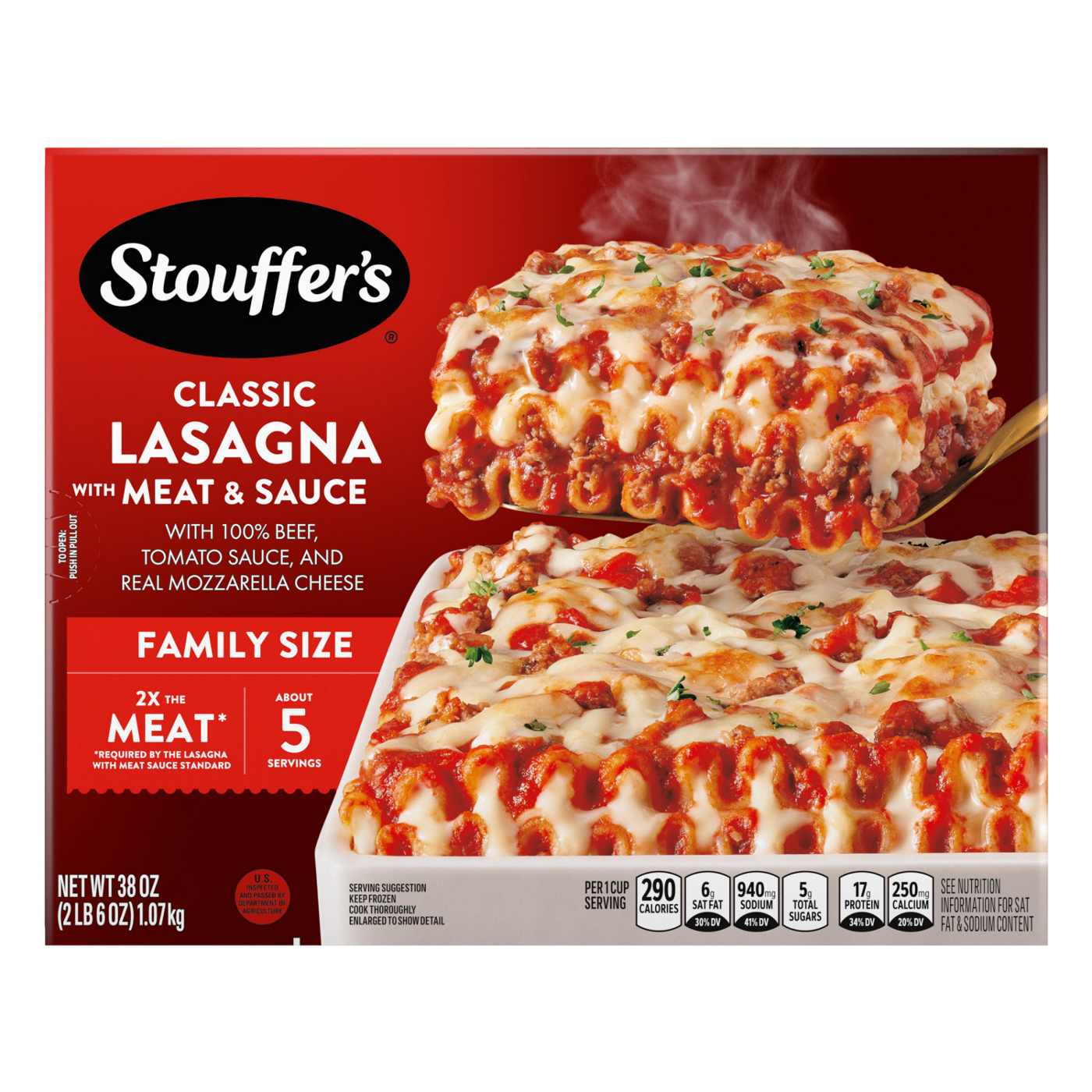 Stouffer's Family Size Lasagna With Meat & Sauce Frozen Meal; image 1 of 7