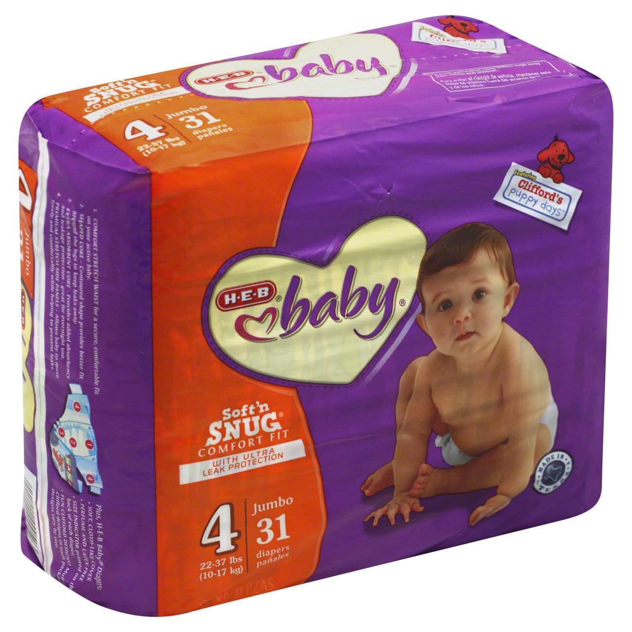 H-E-B Baby Clifford's Puppy Days Jumbo Pack Diapers - Size 4 - Shop ...