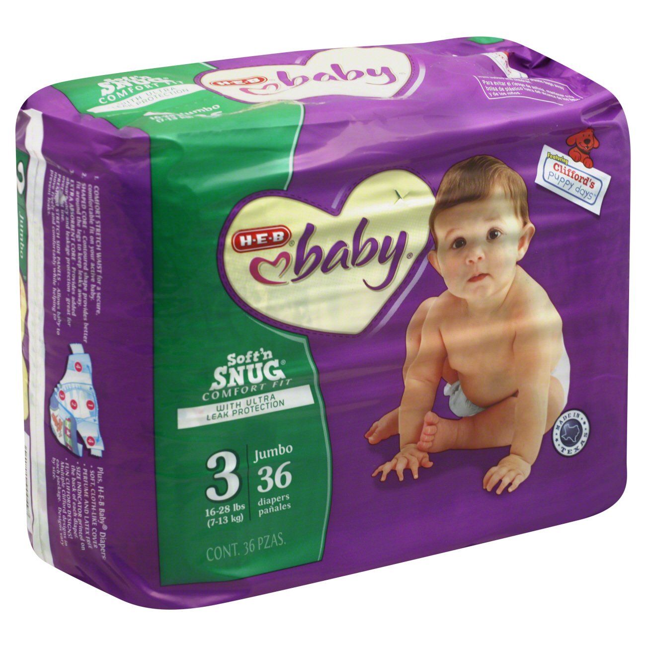 H-E-B Baby Jumbo Pack Diapers - Size 7