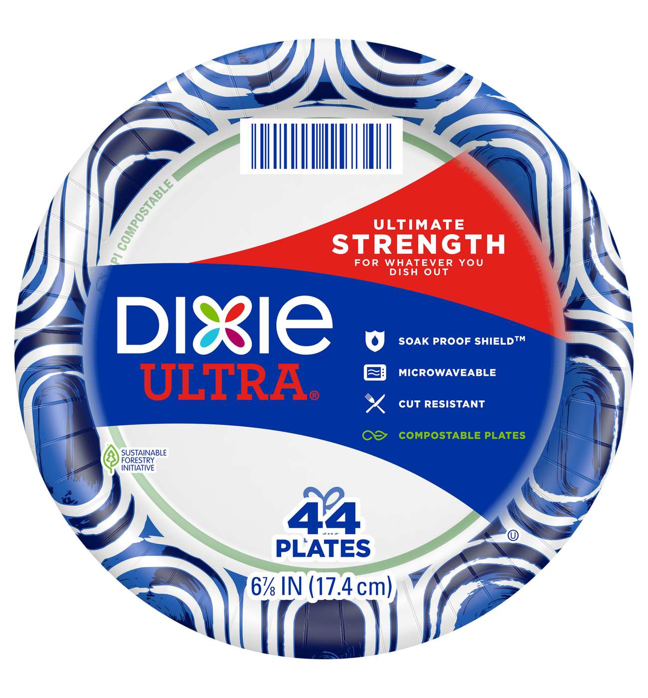 Dixie Ultra Printed 6.8 in Paper Plates; image 1 of 2