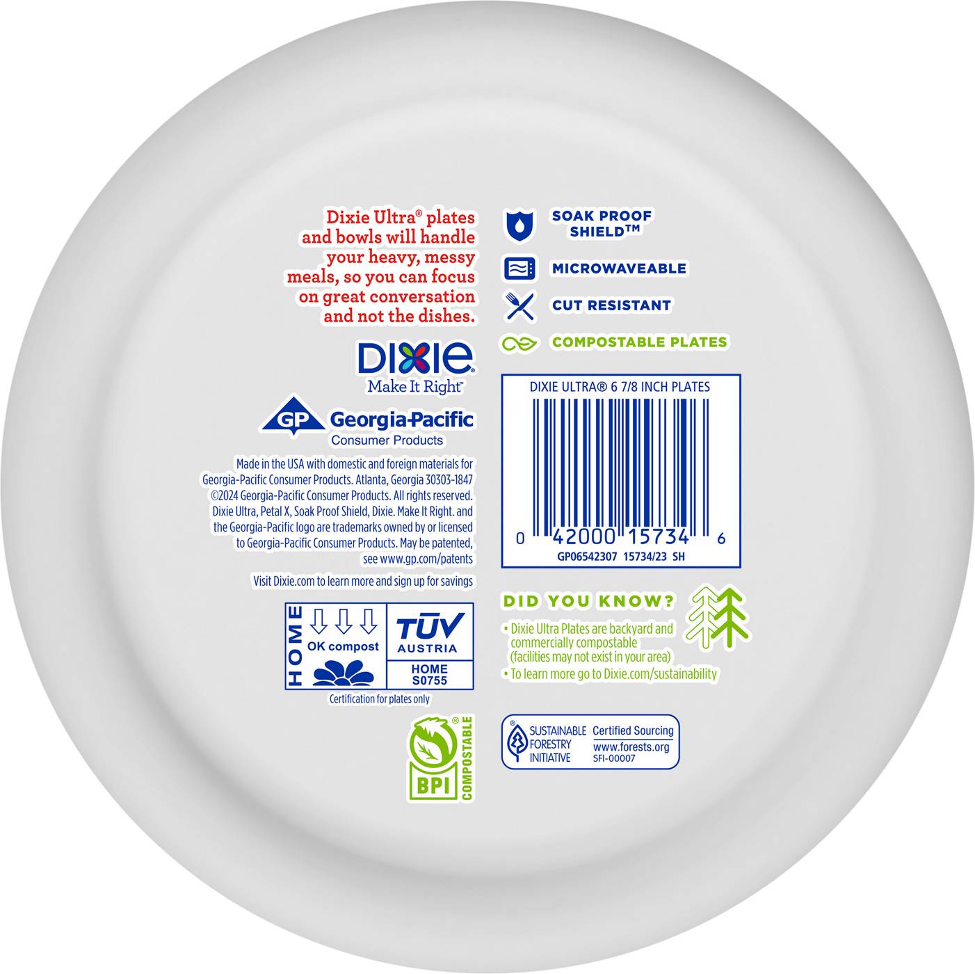 Dixie Ultra Printed 6.8 in Paper Plates; image 2 of 2