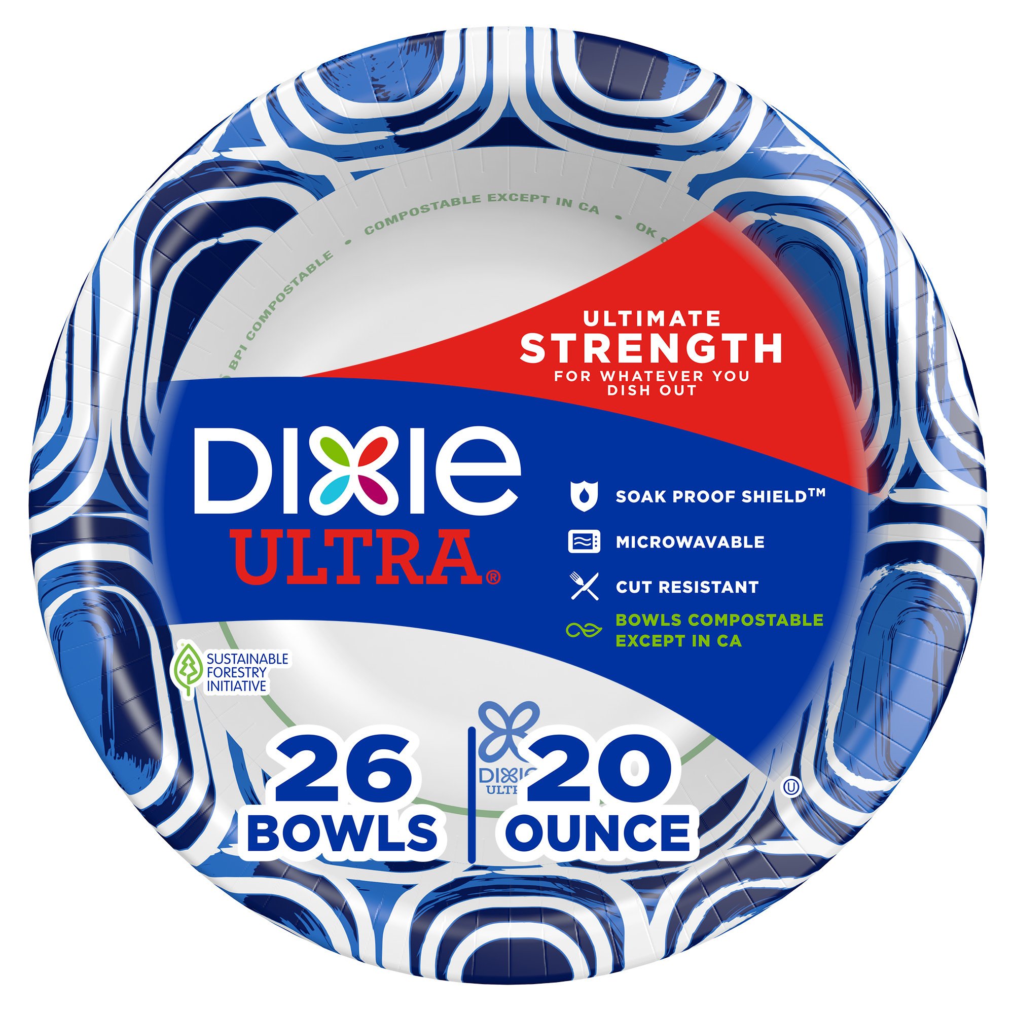 Dixie Ultra Printed 20 oz Paper Bowls Shop Plates & Bowls at HEB