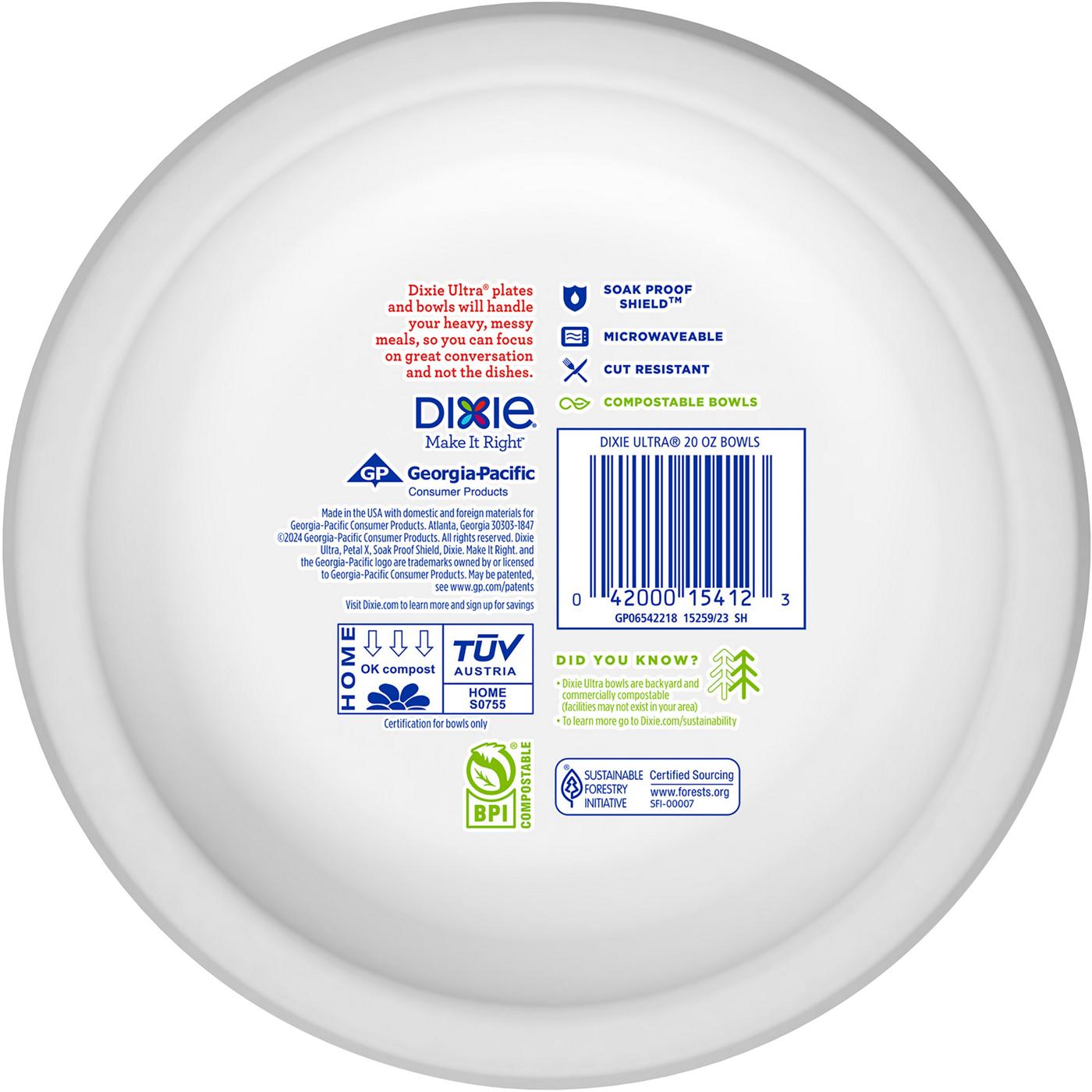 Dixie Ultra Compostable 20 oz Paper Bowls; image 2 of 3