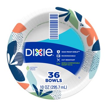 Dixie Disposable 10 oz Paper Bowls, 36 ct