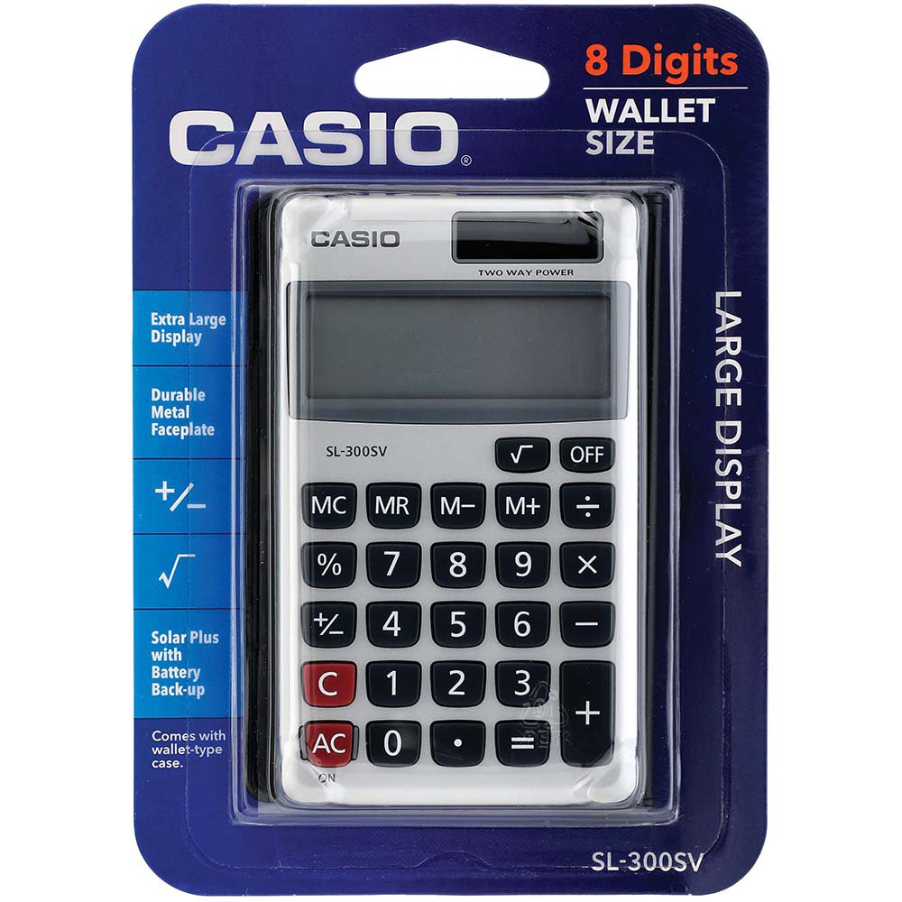 Casio SL-300SV Wallet Size Solar Calculator - Shop School & Office Supplies  at H-E-B