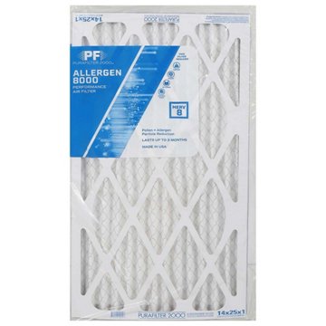 Purafilter 2000 Allergen 8000 Performance Air Filter, 14" x 25" x 1"