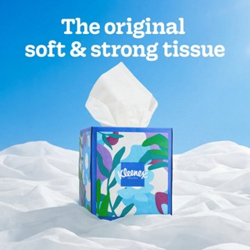 Kleenex Trusted Care Facial Tissues Flat Box 2 Ply, 160 ct