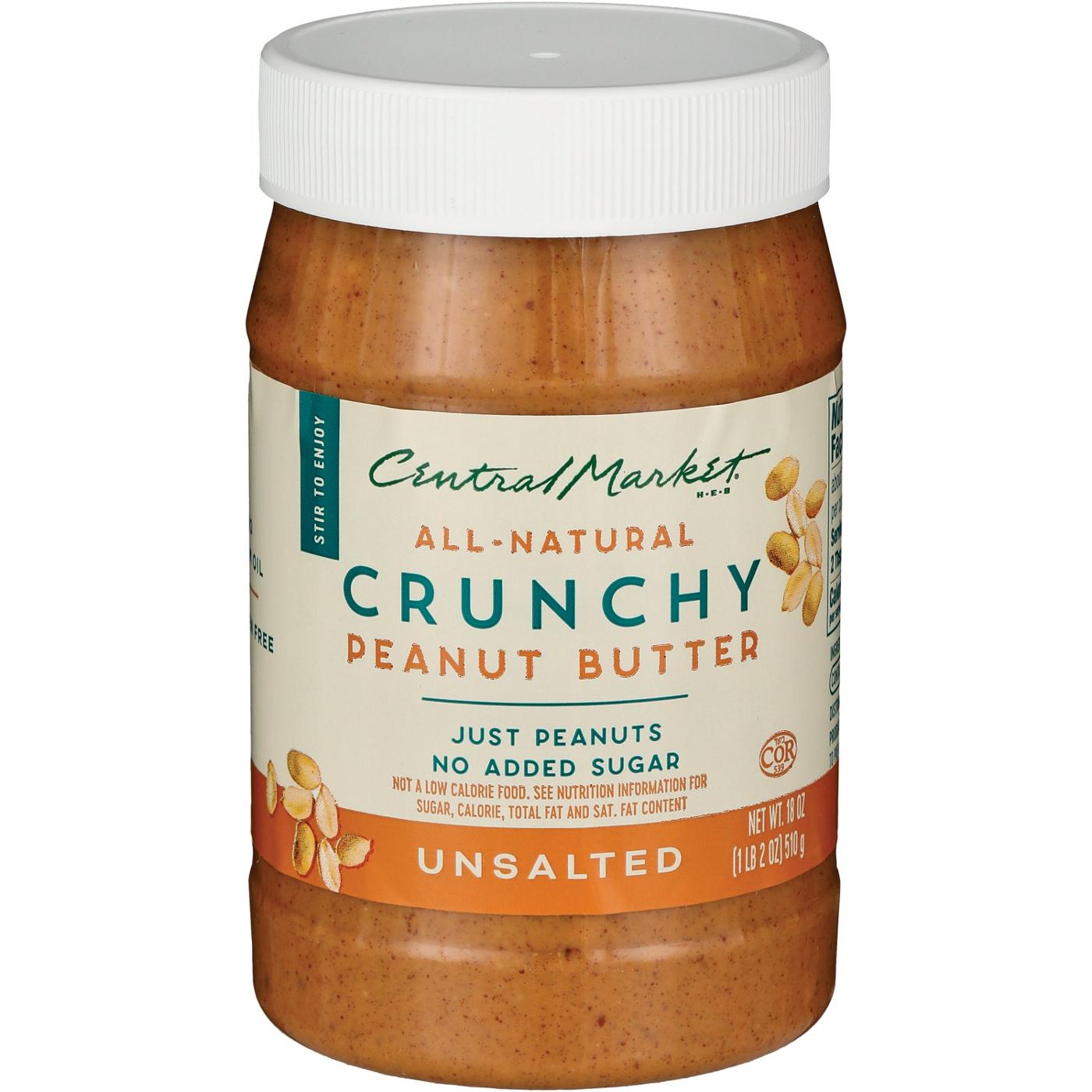Central Market All-Natural Crunchy Peanut Butter – Unsalted; image 2 of 2