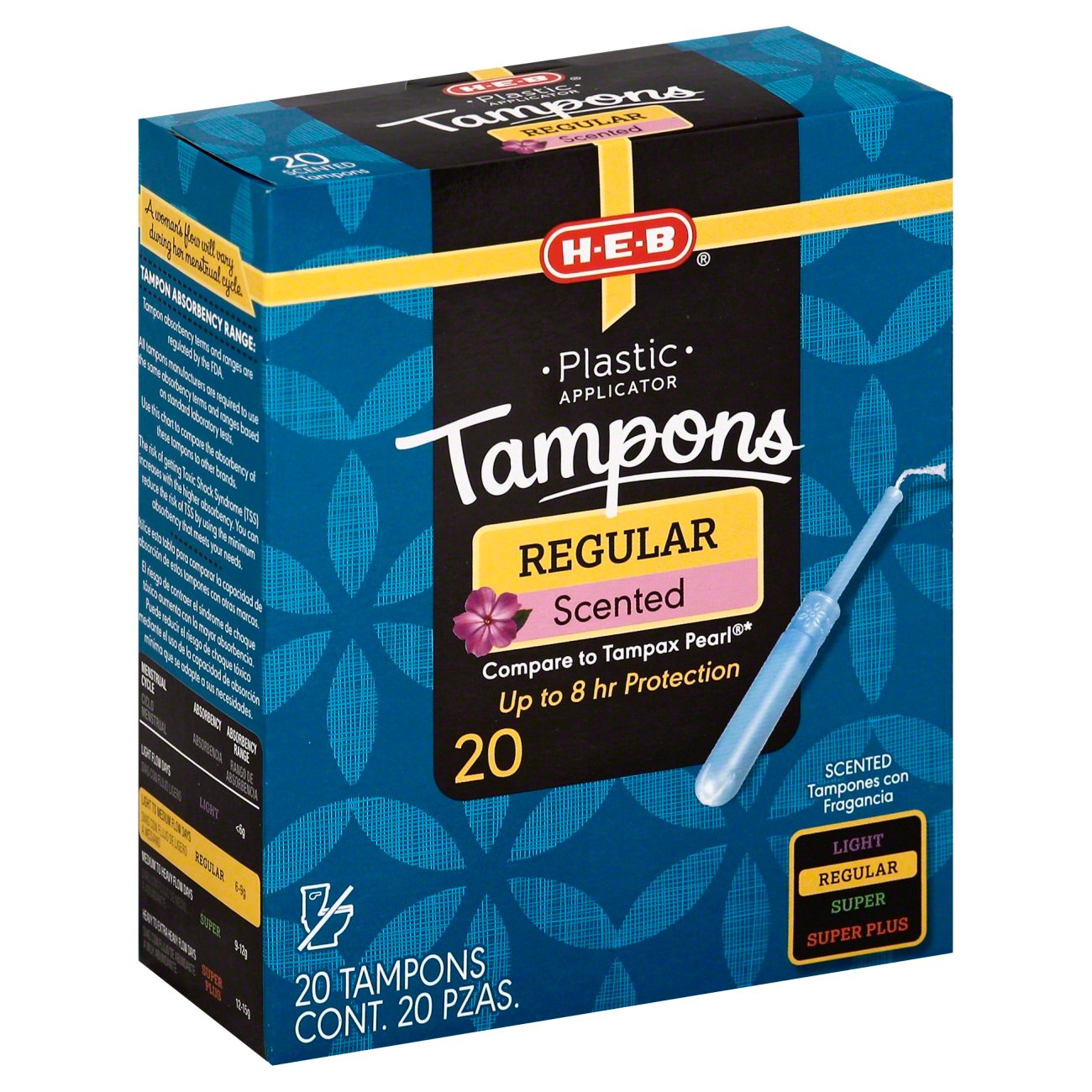 H-E-B Plastic Applicator Regular Scented Tampons - Shop Tampons At H-E-B