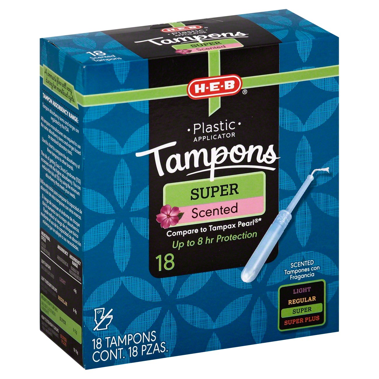 HEB Plastic Applicator Super Scented Tampons Shop Tampons at HEB