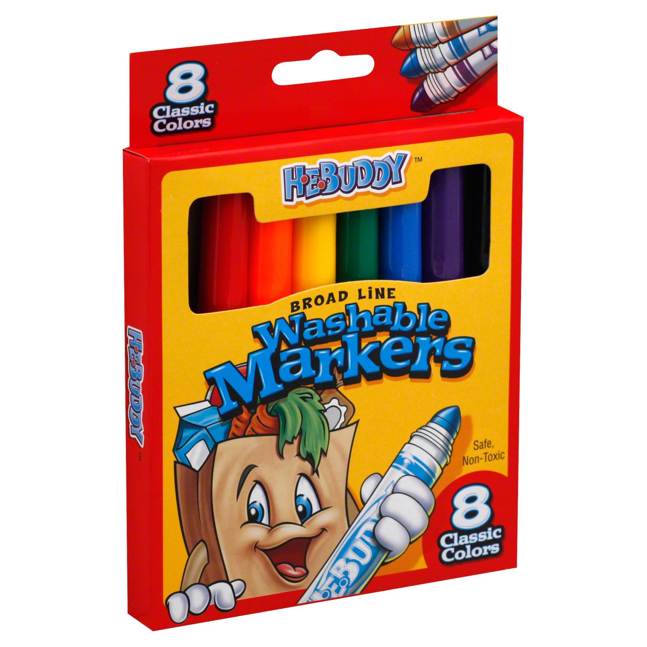 H-E-Buddy Broad Line Washable Markers - Classic Colors - Shop Markers ...