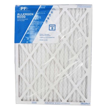 Purafilter 2000 Allergen 8000 Performance Air Filter, 18" x 24" x 1"