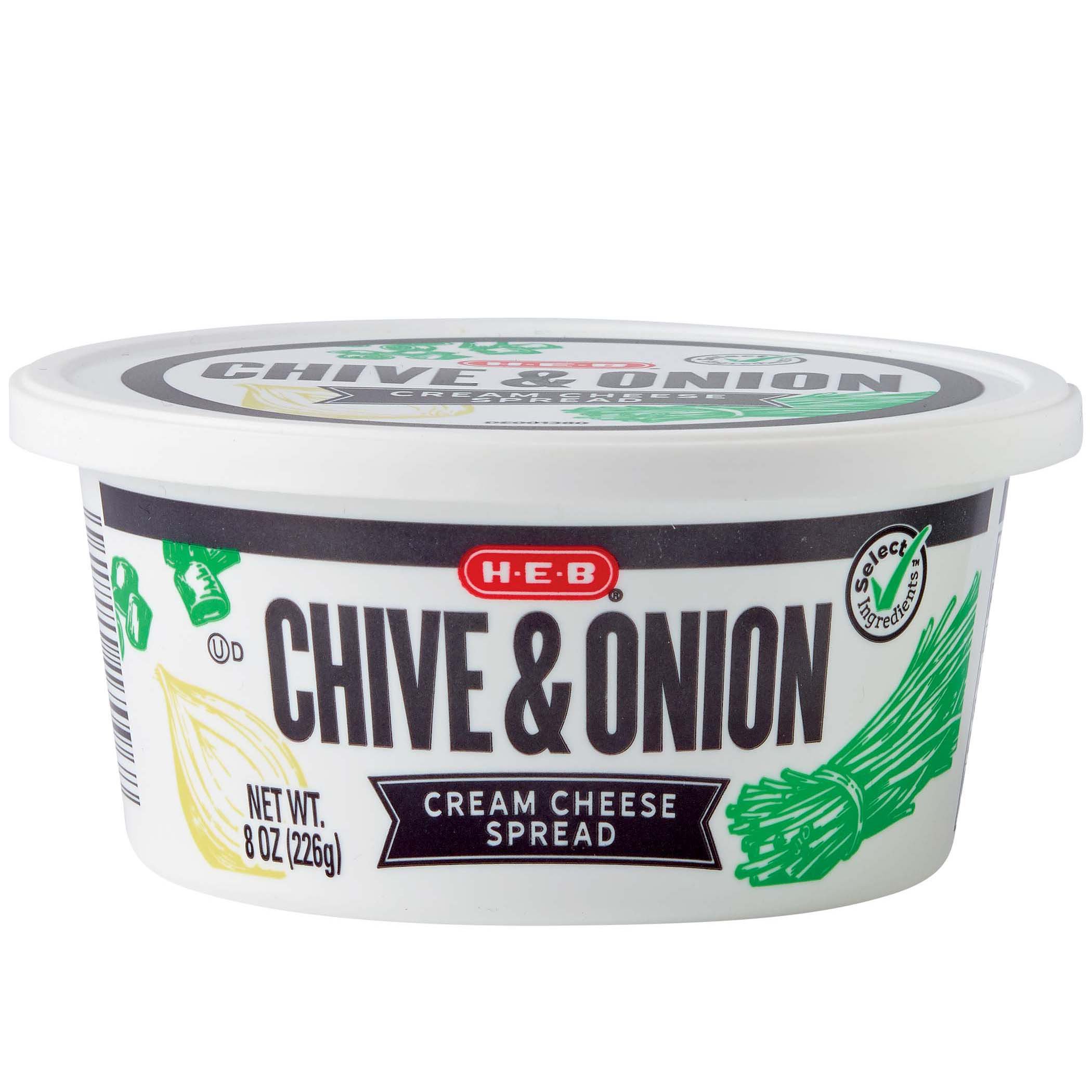 H-E-B Select Ingredients Chive & Onion Cream Cheese Spread - Shop ...