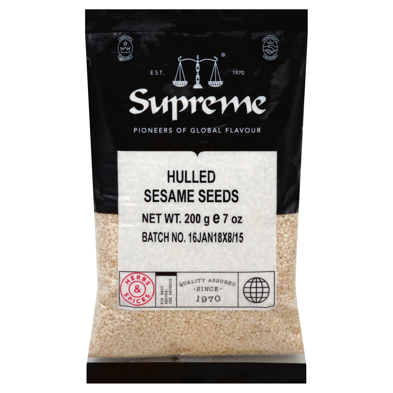 Supreme Hulled Sesame Seeds Shop Herbs & spices at HEB