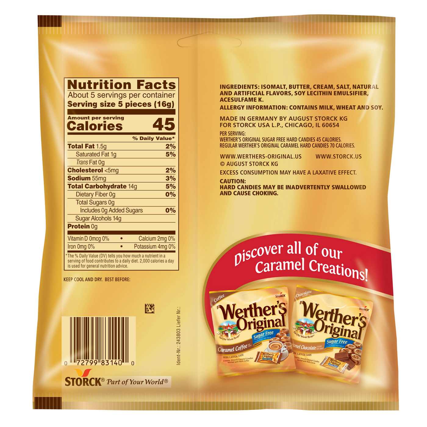 Werther's Original Hard Sugar Free Caramel Candy; image 6 of 6