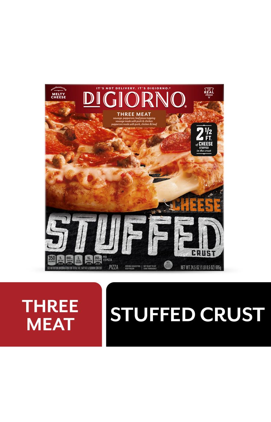 DiGiorno Cheese Stuffed Crust Frozen Pizza - Three Meat; image 2 of 7