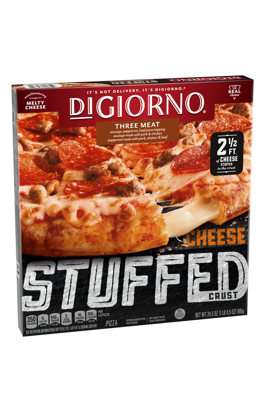 DiGiorno Cheese Stuffed Crust Frozen Pizza - Three Meat; image 6 of 7