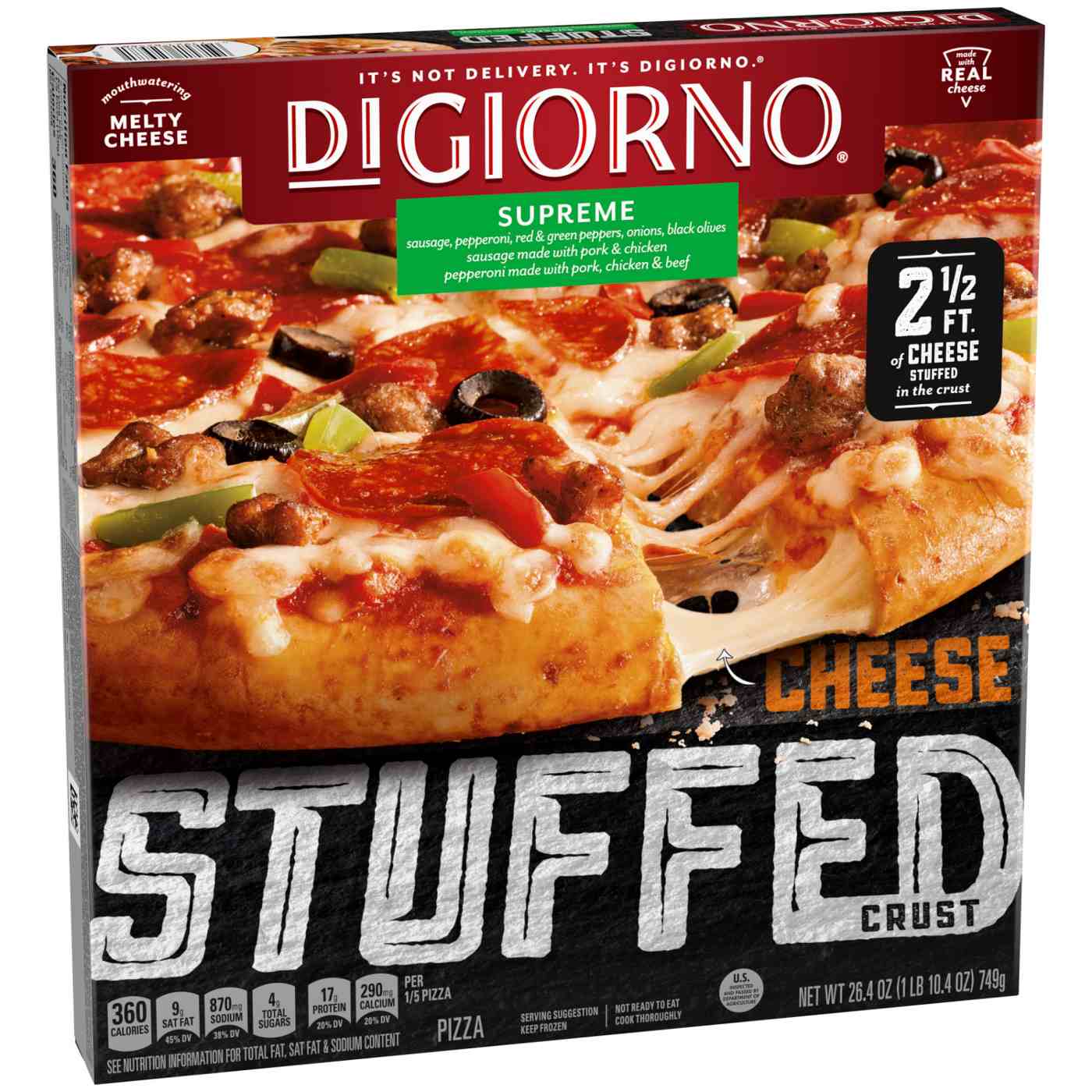 DiGiorno Cheese Stuffed Crust Frozen Pizza - Supreme; image 5 of 6