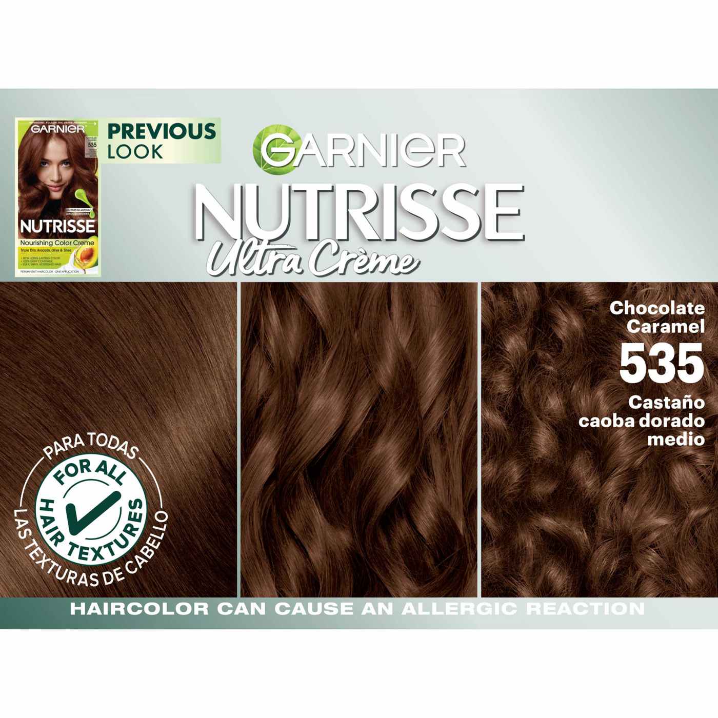 Garnier Nutrisse Nourishing Hair Color Creme 535 Med Gold Mahogany Brown  (Chocolate Caramel) - Shop Hair Color at H-E-B