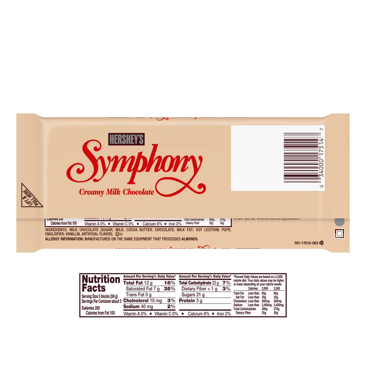 Hershey's Symphony Milk Chocolate Extra Large Bar; image 2 of 2