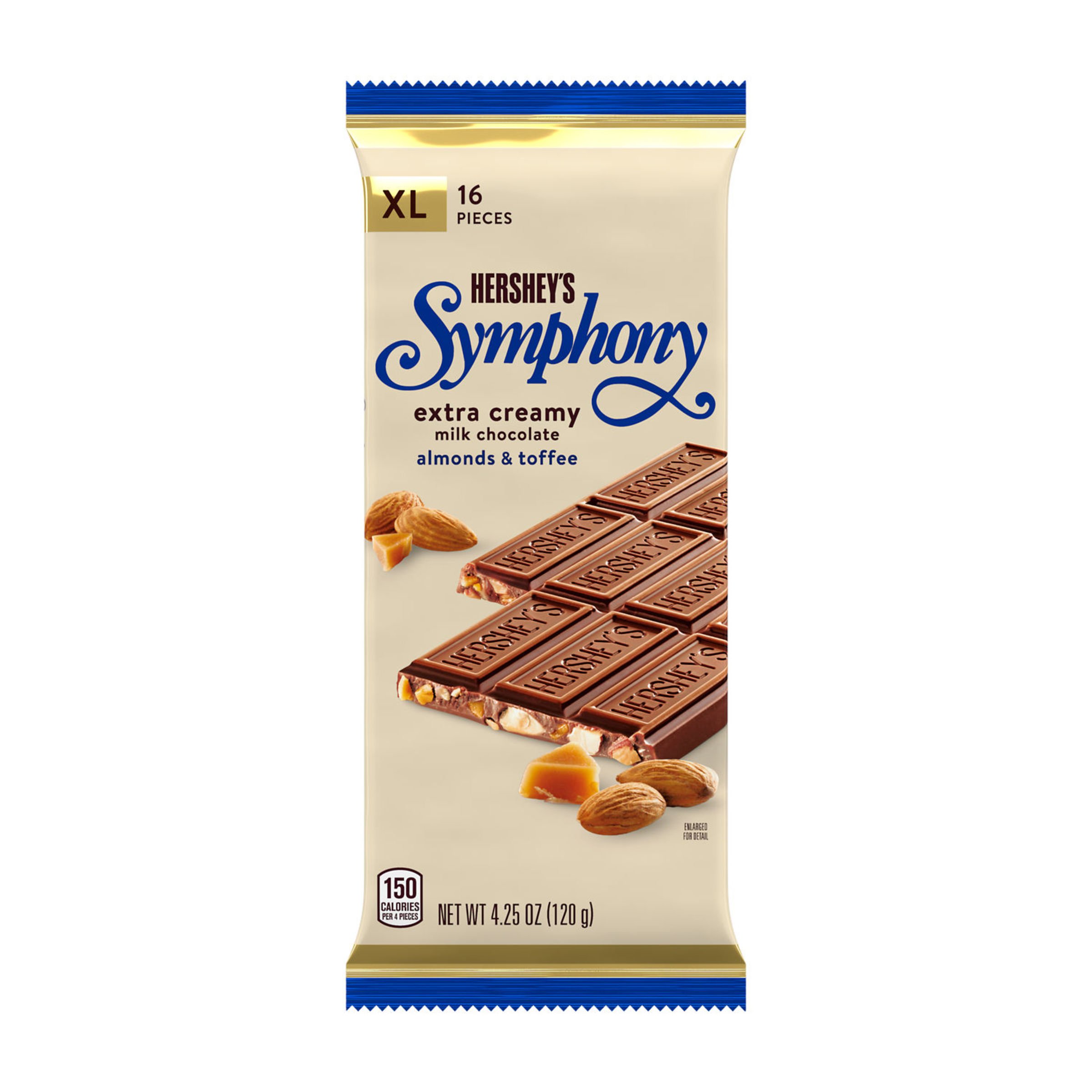 Hershey's Symphony Milk Chocolate Almonds & Toffee XL Candy Bar, 16 pc