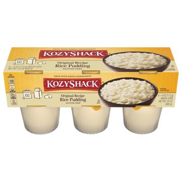 Kozy Shack Original Rice Pudding Snack Cups, 6 ct