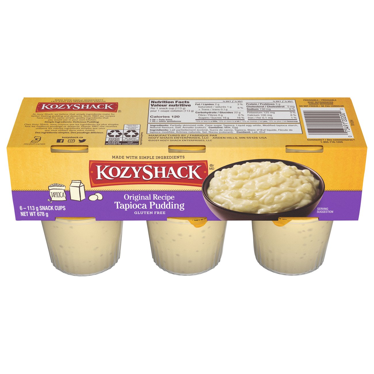 uøkonomisk MP Encyclopedia Kozy Shack Original Tapioca Pudding Snack Cups - Shop Pudding & Gelatin at  H-E-B