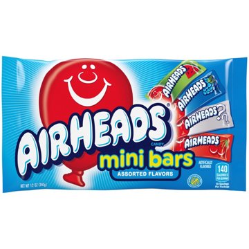 Airheads Assorted Flavors Mini Bars Candy, 12 oz