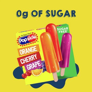 Popsicle Sugar Free Orange Cherry Grape Ice Pops