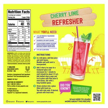 Popsicle Sugar Free Orange Cherry Grape Ice Pops