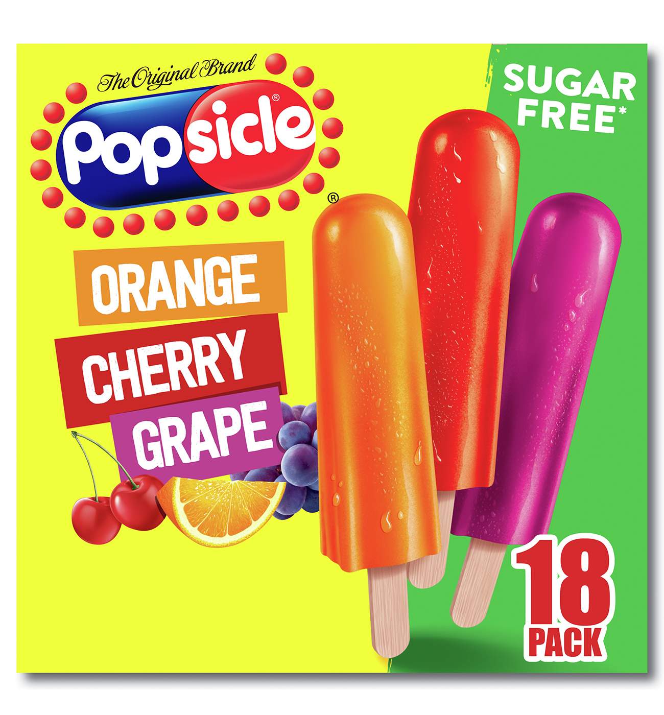 Popsicle Sugar Free Orange Cherry Grape Ice Pops; image 4 of 4