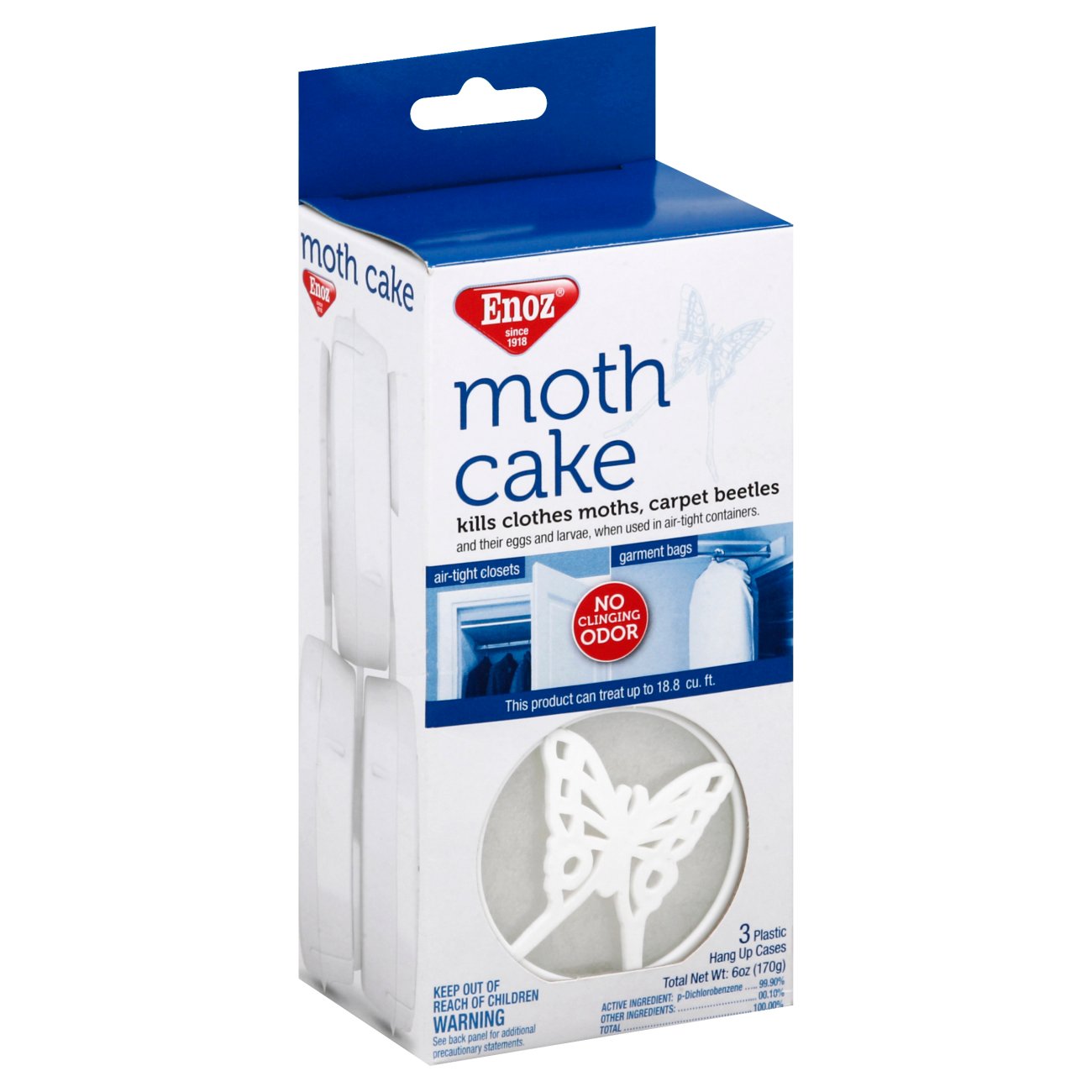 Enoz Moth Cake Hanging Moth & Carpet Beetle Killer 2 Oz Cake in Plastic  Hang up Case 