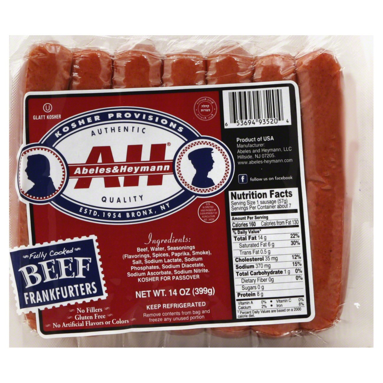 Abeles & Heymann Kosher Beef Frankfurters Shop Hot dogs at HEB