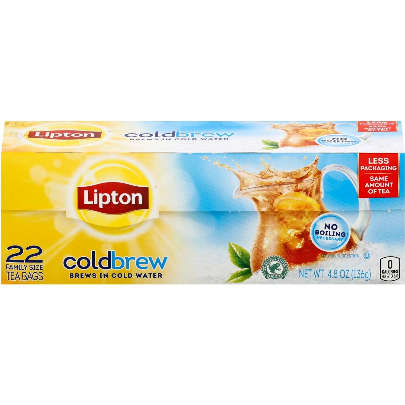 Lipton Cold Brew Family Size Black Iced Tea Bags Shop Tea at HEB