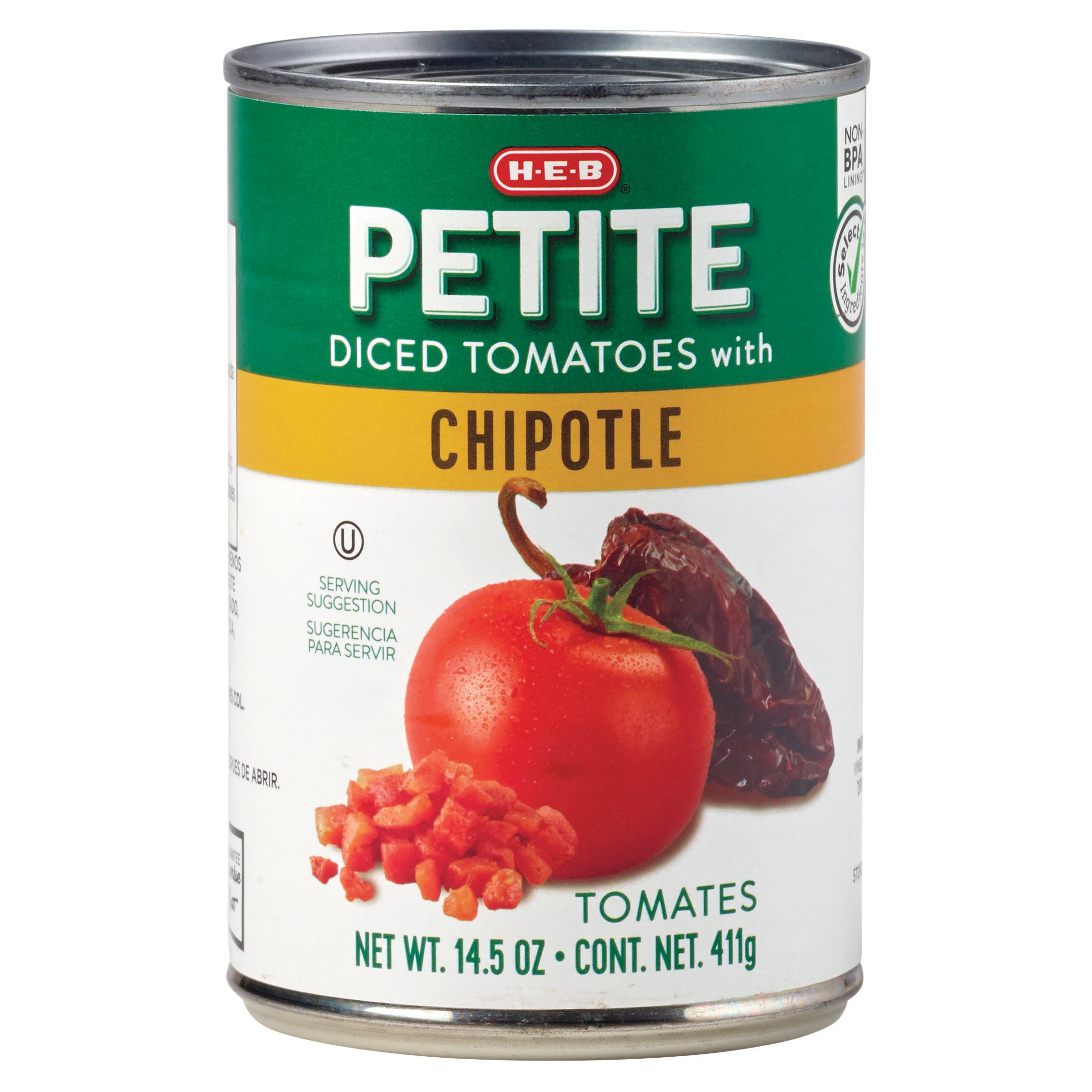 HEB Petite Diced Tomatoes With Chipotle Peppers Shop Canned & Dried