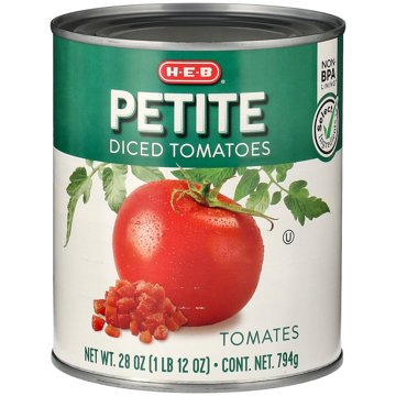H-E-B Petite Diced Tomatoes, 28 oz