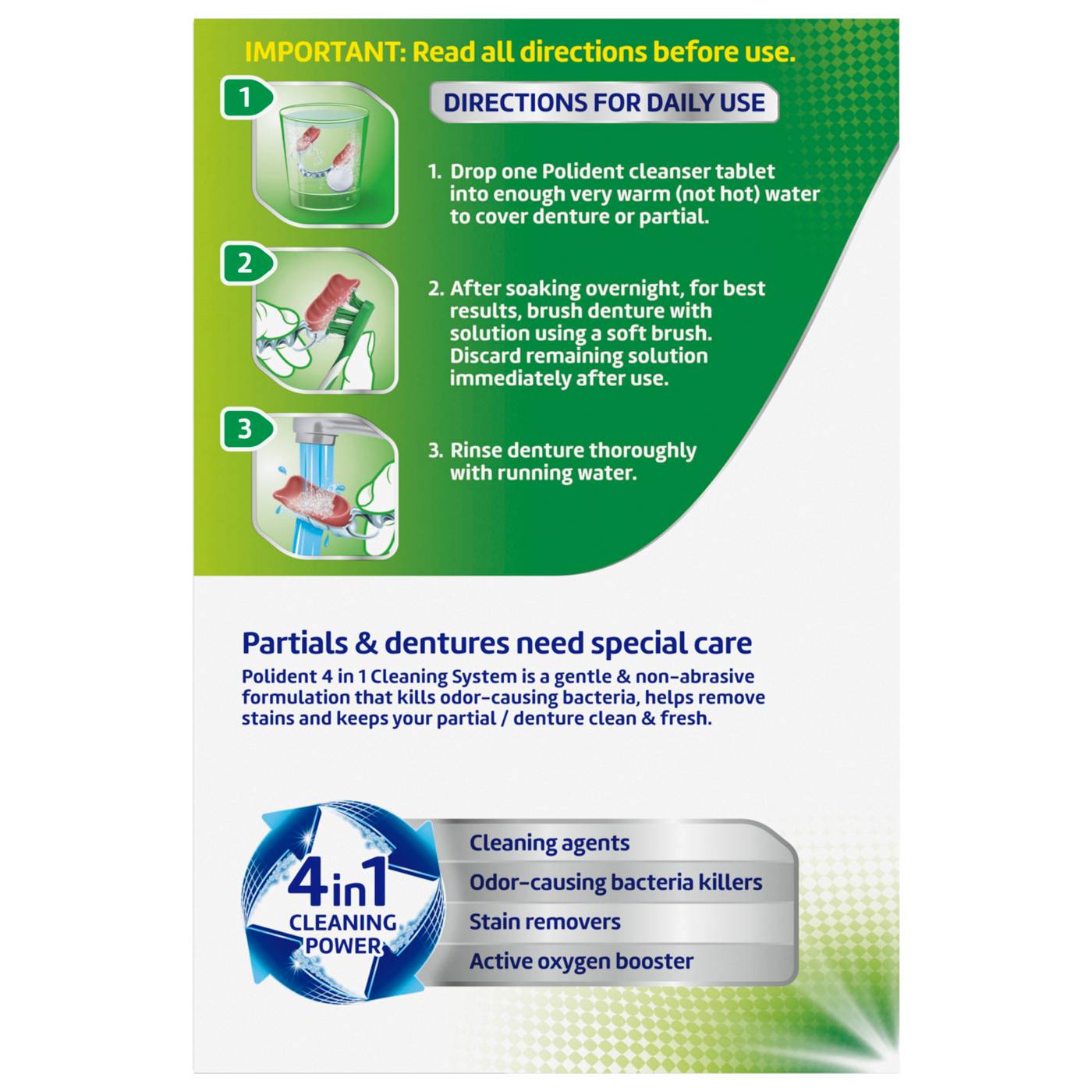 Polident Overnight Whitening Antibacterial Denture Cleanser; image 4 of 8