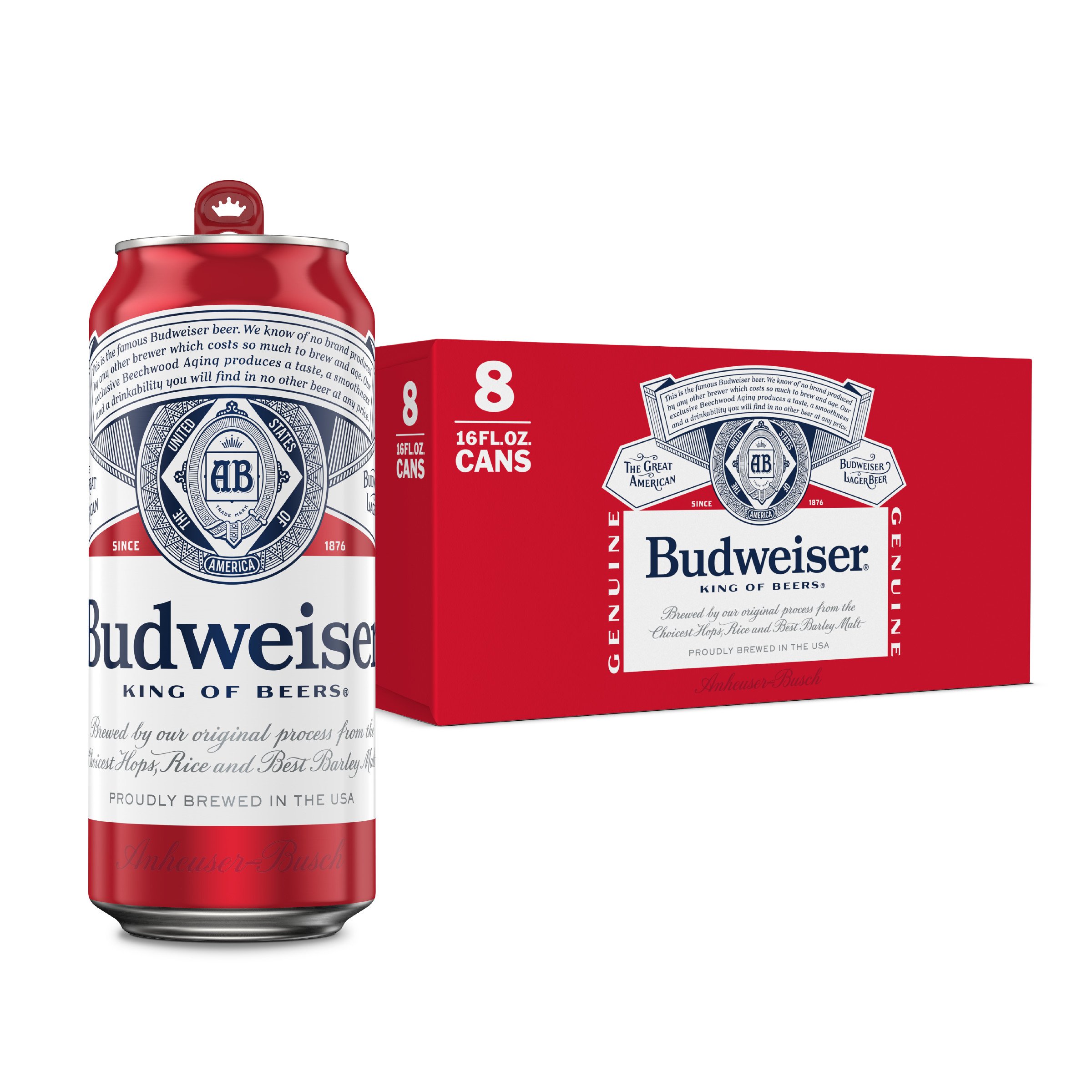 Budweiser Lager Beer Cans, 8 pack - Shop Beer at H-E-B