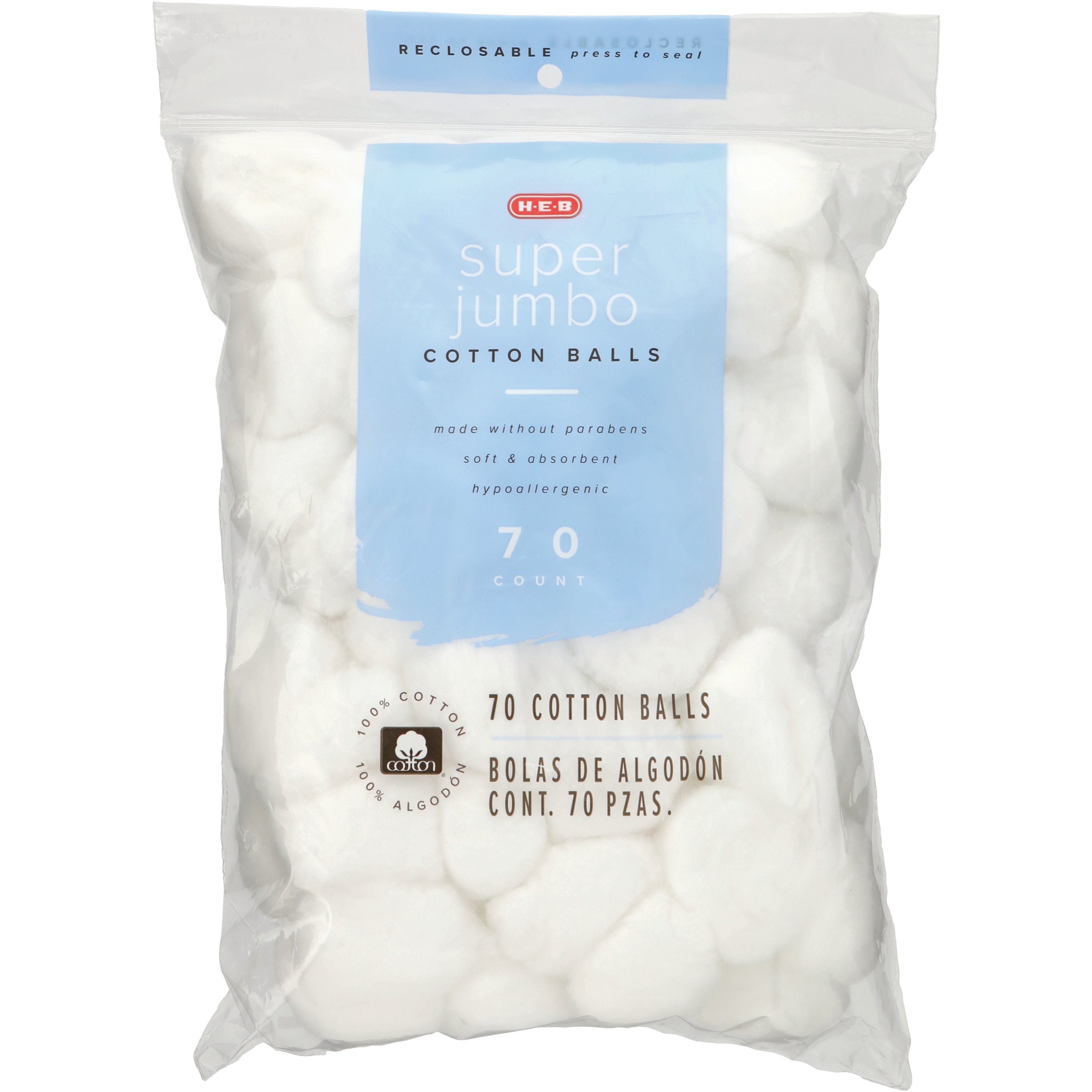 HEB Super Jumbo Cotton Balls Shop Cotton balls & swabs at HEB