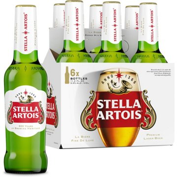 Stella Artois Premium Lager Beer Bottles, 6 pk, 11.2 oz