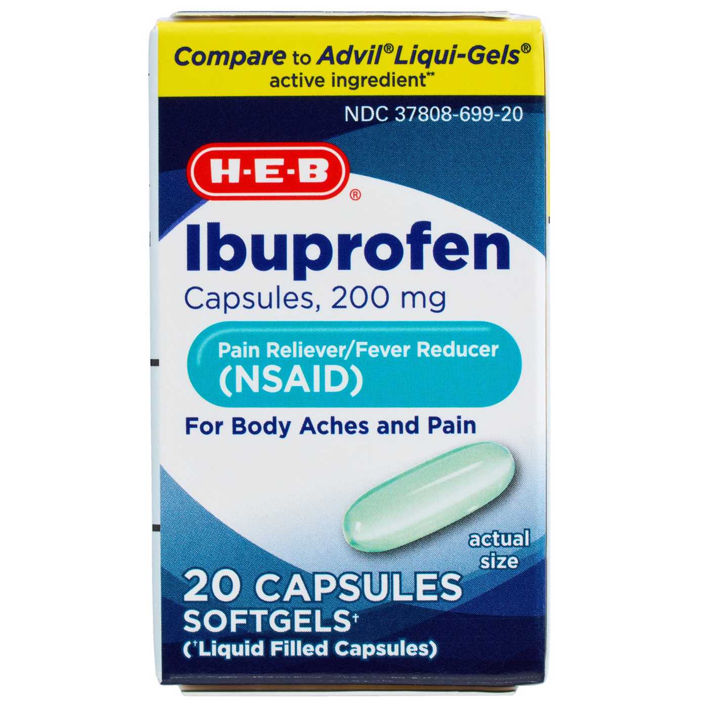 H-E-B Ibuprofen 200 mg Softgels; image 1 of 6