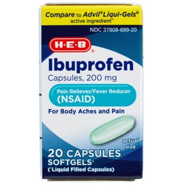 H-E-B Ibuprofen 200 mg Softgels, 20 ct