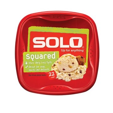 Solo Squared Plastic Bowls, Assorted Colors, 22 oz, 22 ct