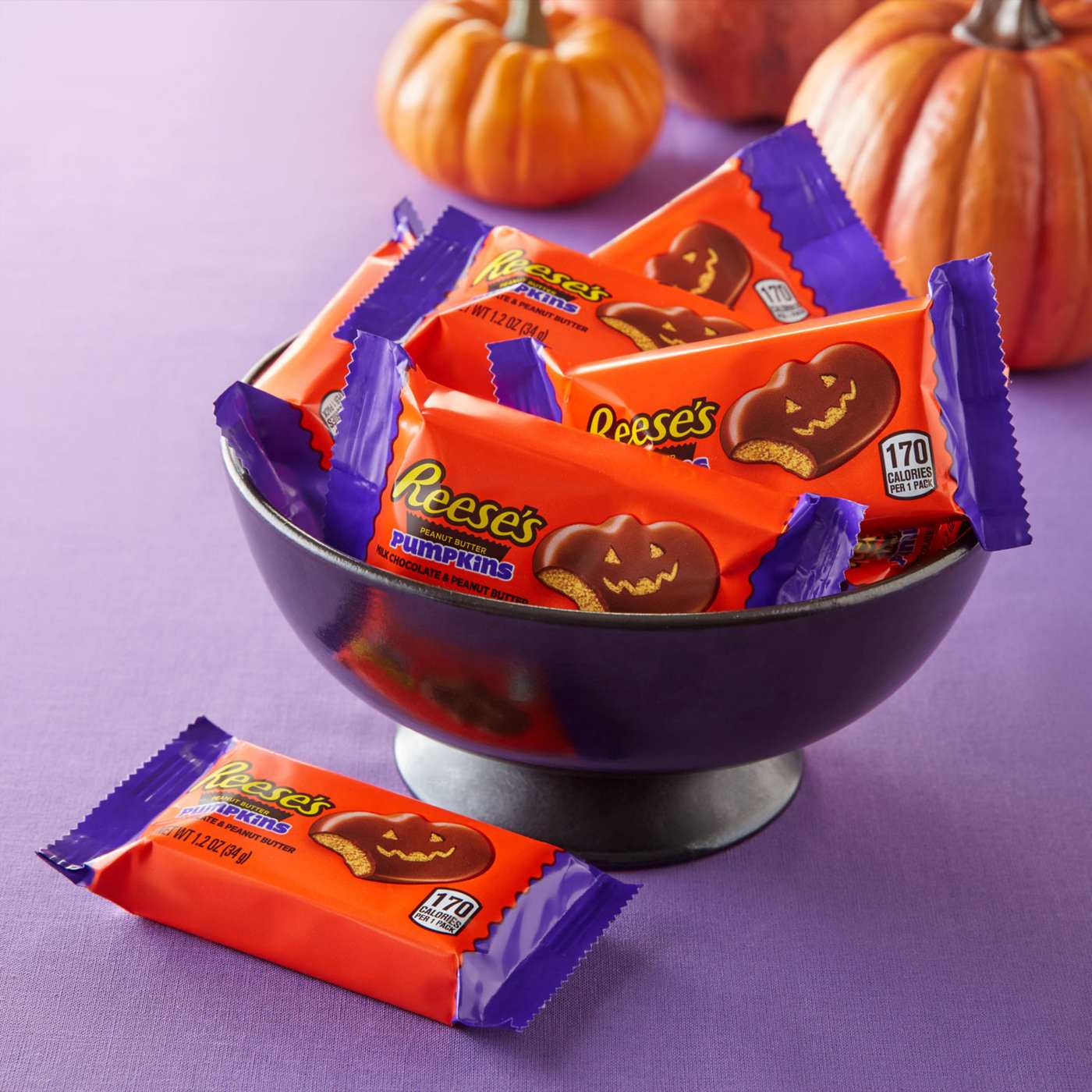 Reese's Milk Chocolate Peanut Butter Pumpkins Halloween Candy; image 6 of 7