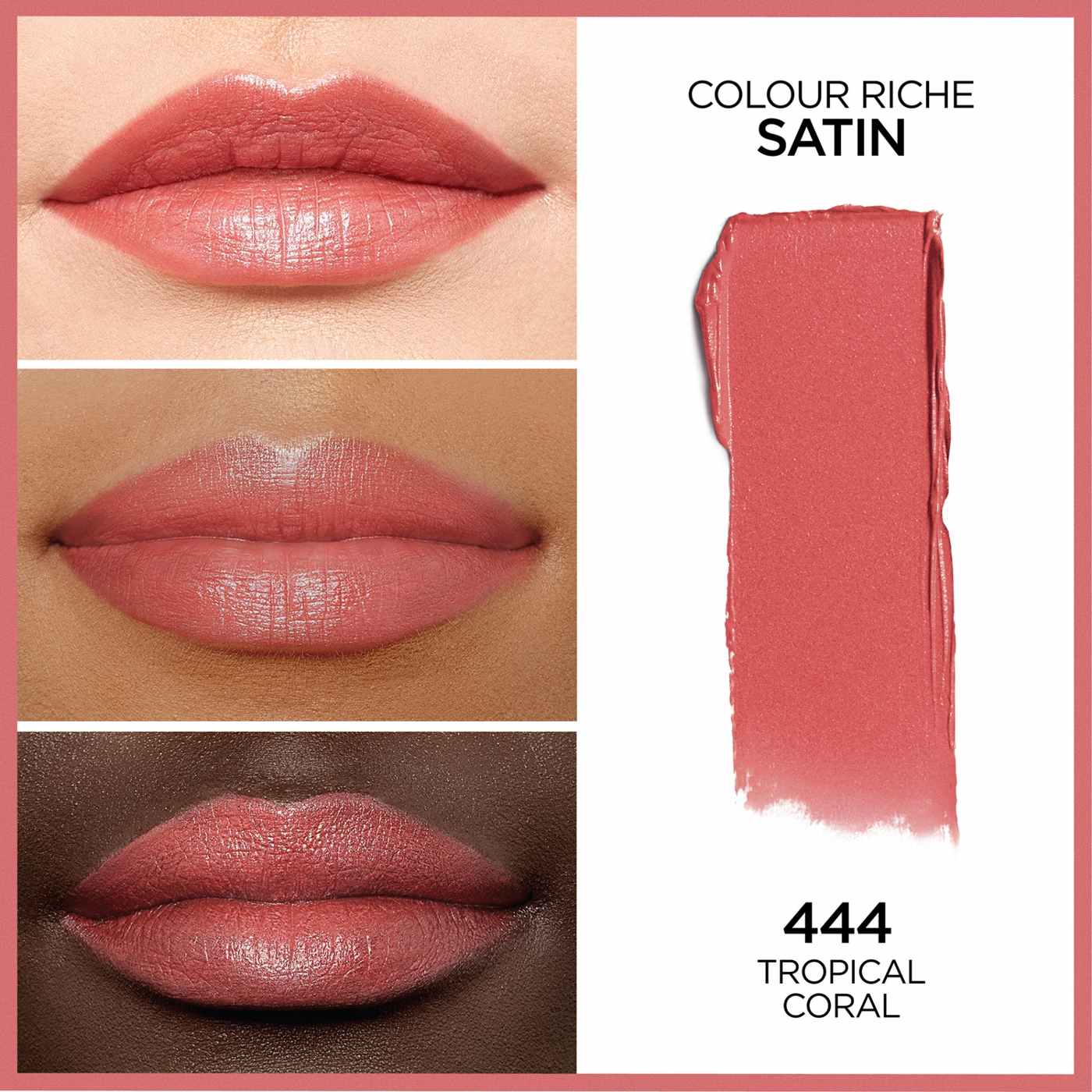 L'Oréal Paris Colour Riche Original Satin Lipstick - Tropical Coral; image 3 of 5