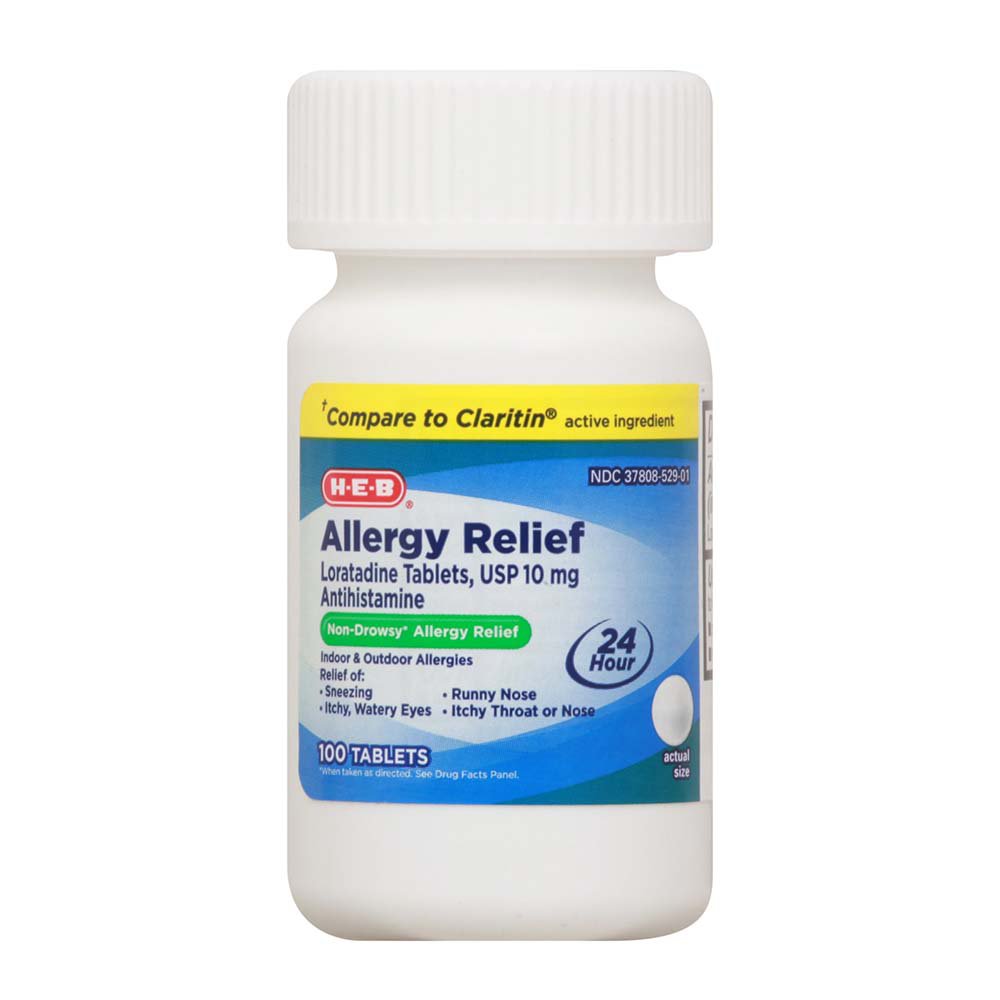 HEB Allergy 24 Hour Relief Loratadine Tablets 10 mg Shop Sinus & allergy at HEB