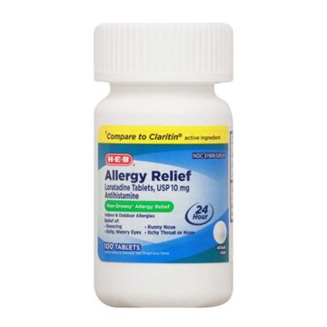 H-E-B Allergy 24 Hour Relief Loratadine Tablets – 10 mg, 100 ct