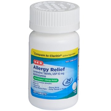 H-E-B Allergy 24 Hour Relief Loratadine Tablets – 10 mg, 100 ct
