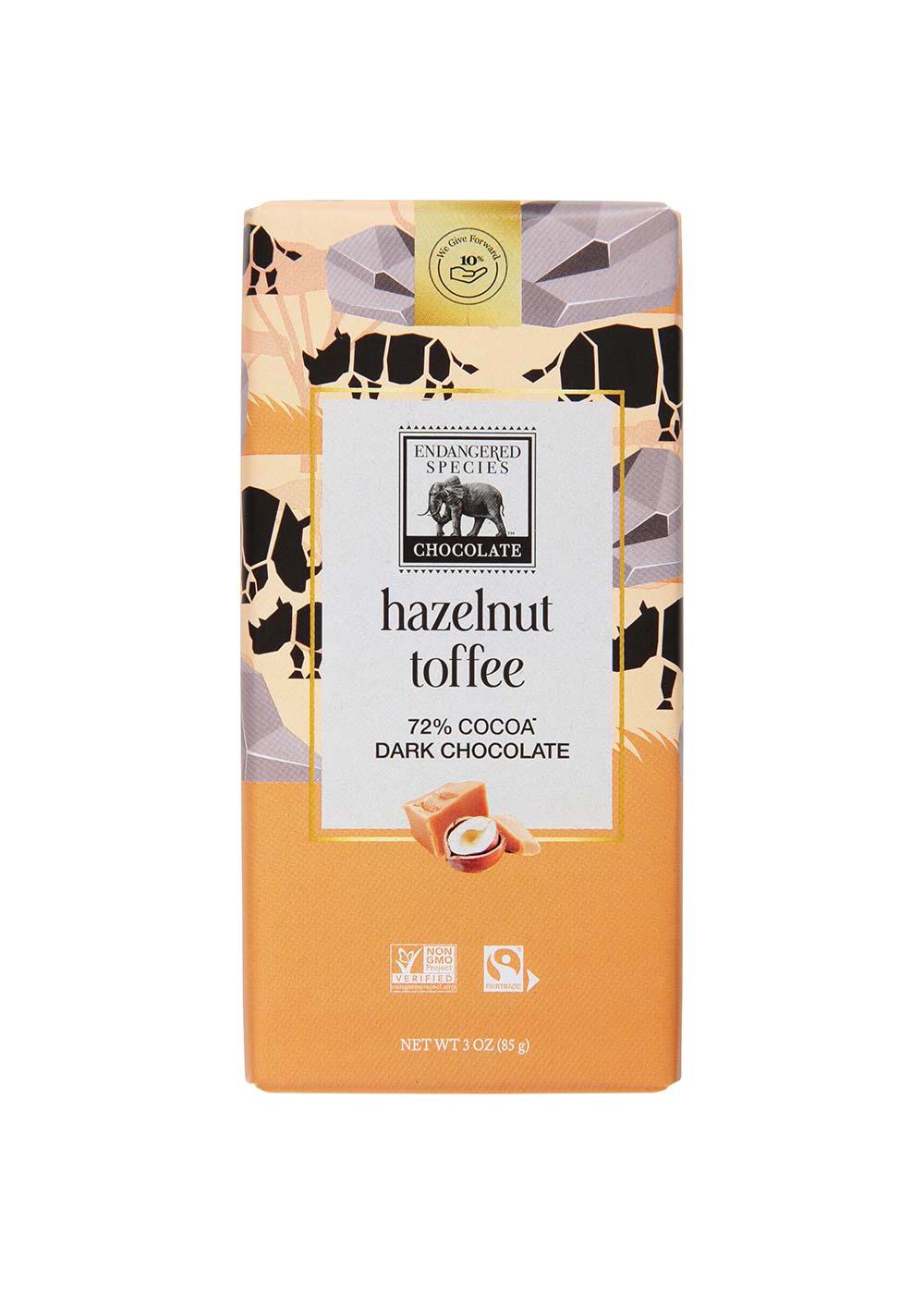 Endangered Species Hazelnut Toffee Dark Chocolate Bar; image 1 of 2